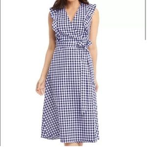 Draper James Miranda Gingham Wrap Dress Like New Size 2